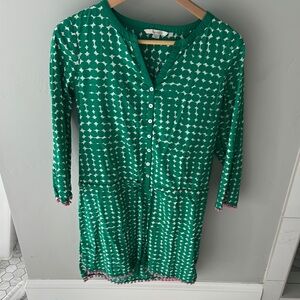 Boden Green and White Nightgown with Polka Dots